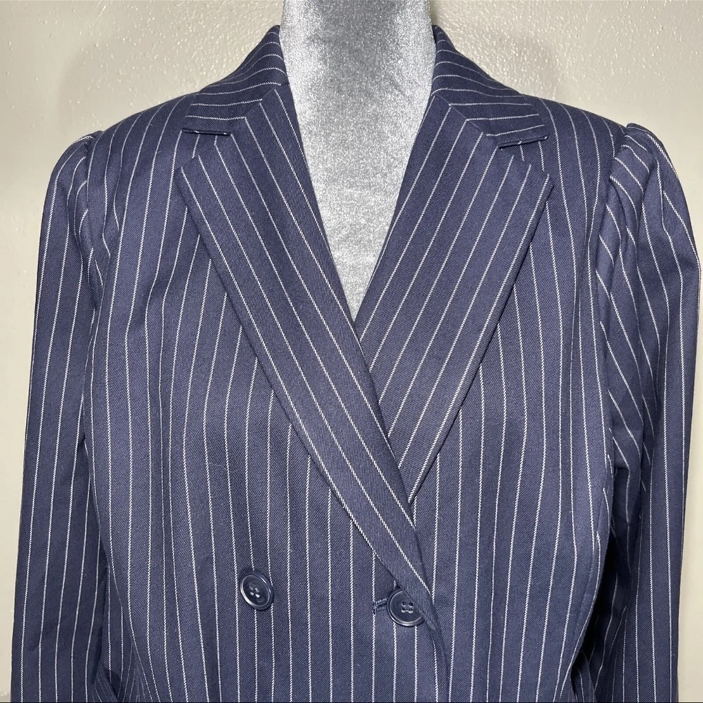 Lane Bryant Belted Blazer Navy Size 14 Classic Suit Coat Jacket Formal Business - Picture 5 of 15